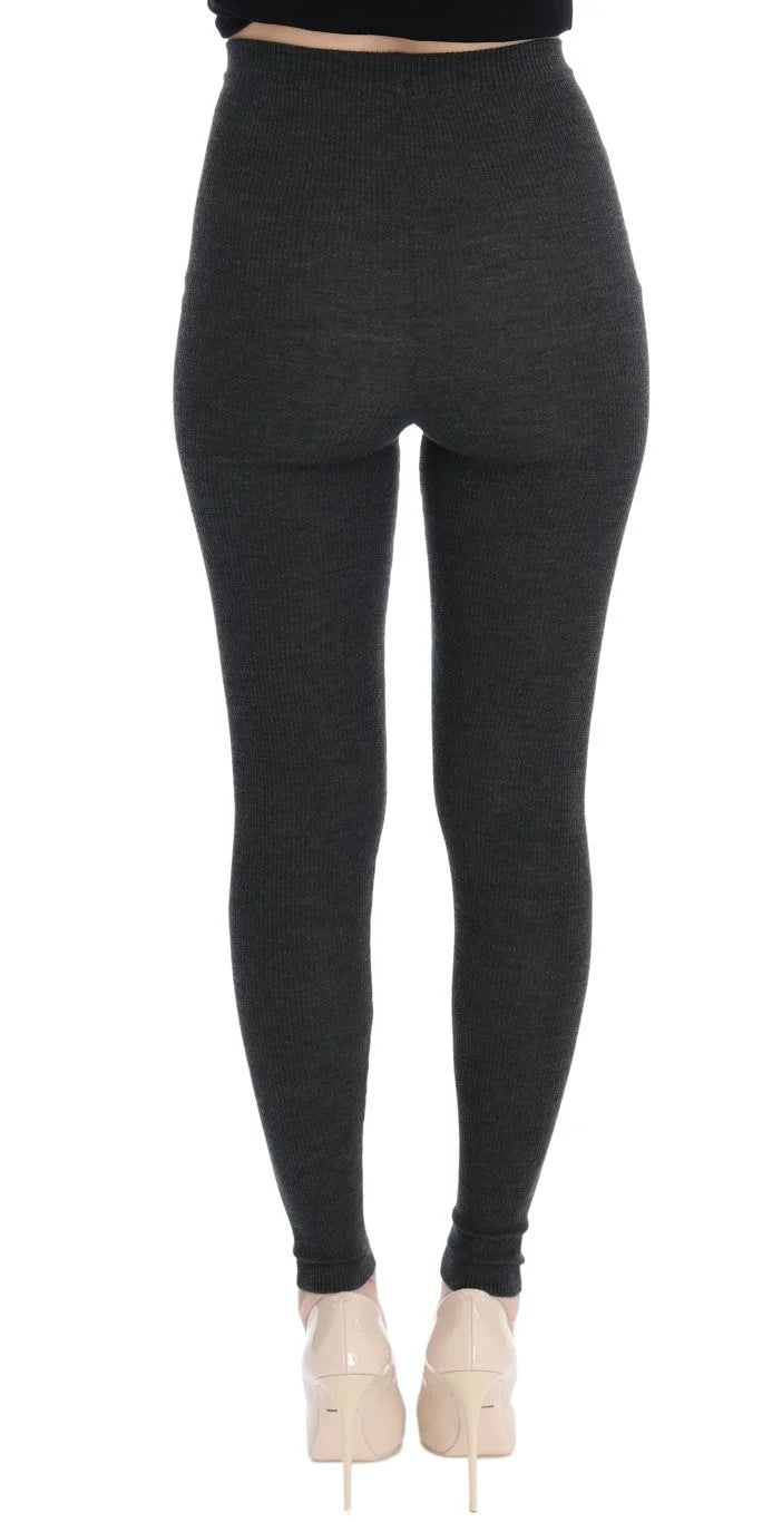 Dolce & Gabbana Gray Wool Stretch Tights - IT40|S - Leggings