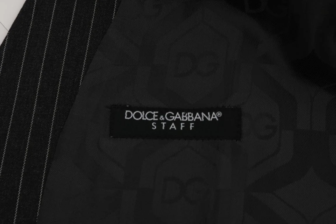 Dolce & Gabbana Gray Wool Stretch Vest - IT52 | XL - Vests