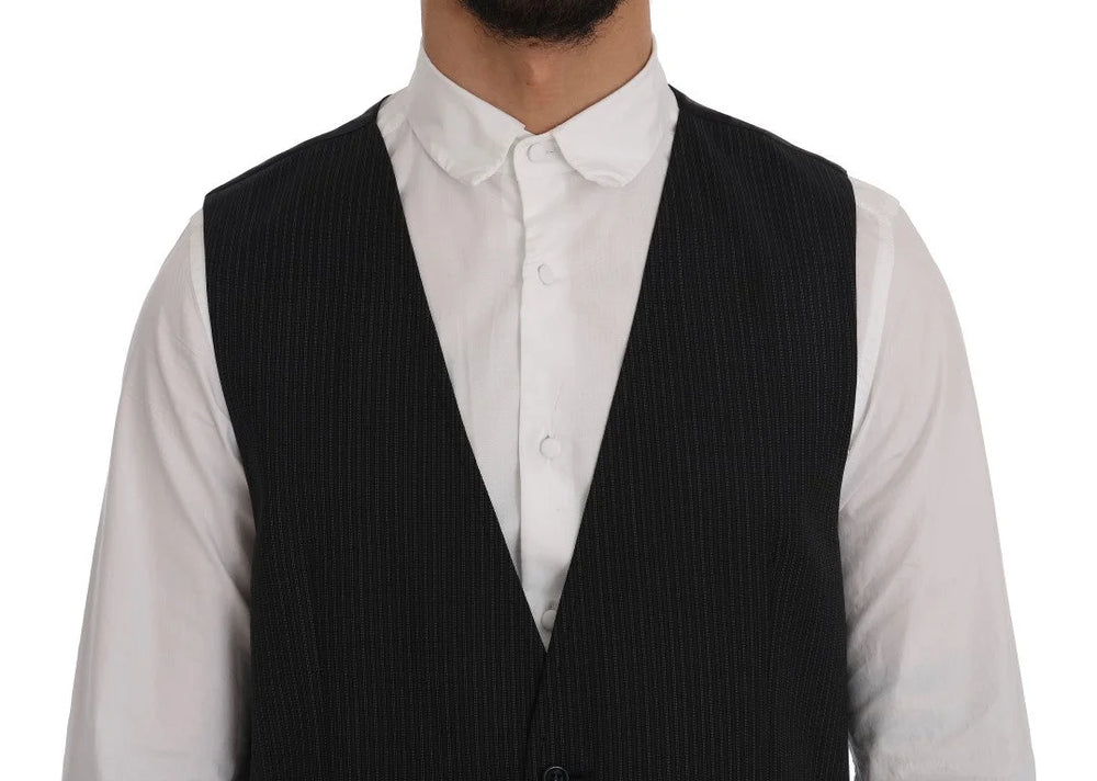 Dolce & Gabbana Gray Wool Stretch Vest - IT52 | XL - Vests