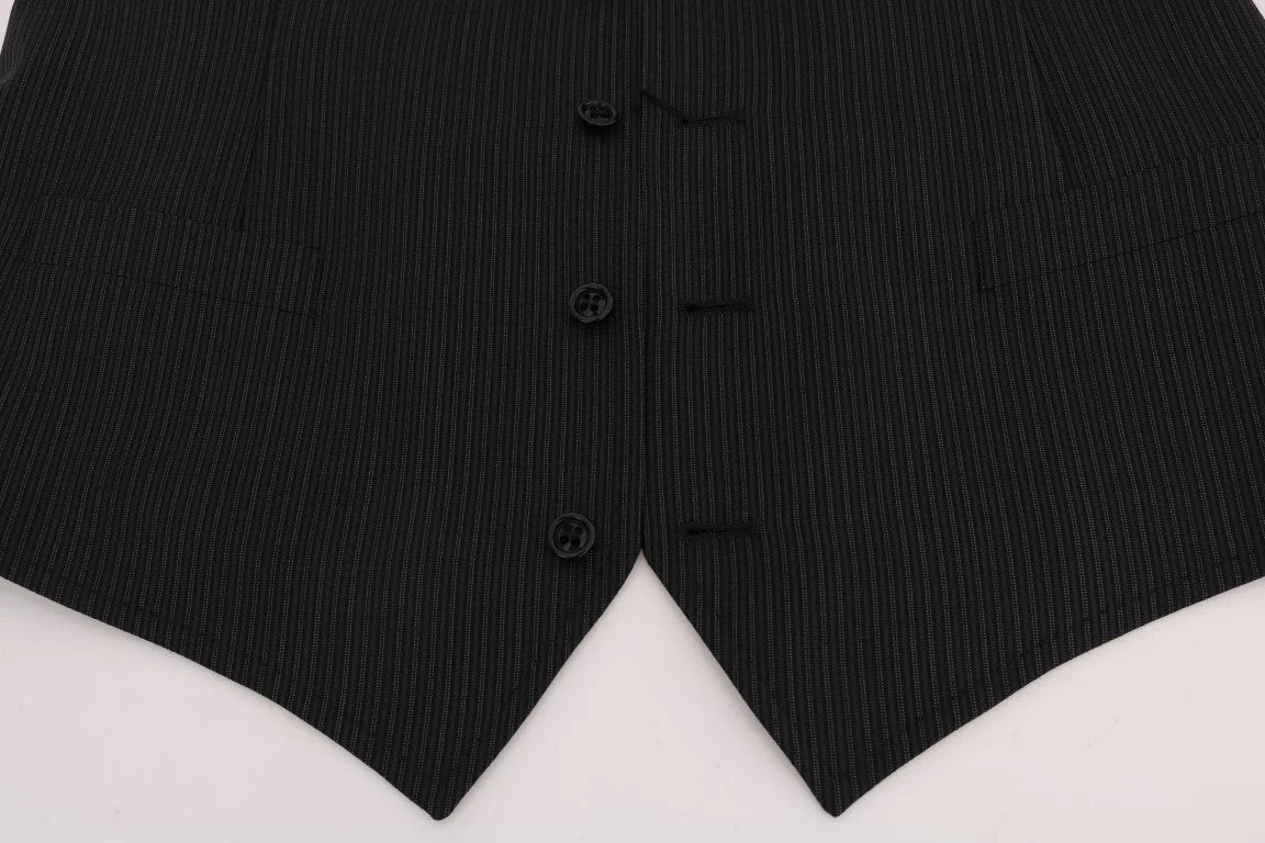 Dolce & Gabbana Gray Wool Stretch Vest - IT52 | XL - Vests