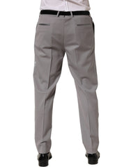 Dolce & Gabbana Gray Wool Tapered Men Dress Trouser Pants - IT54 | XL
