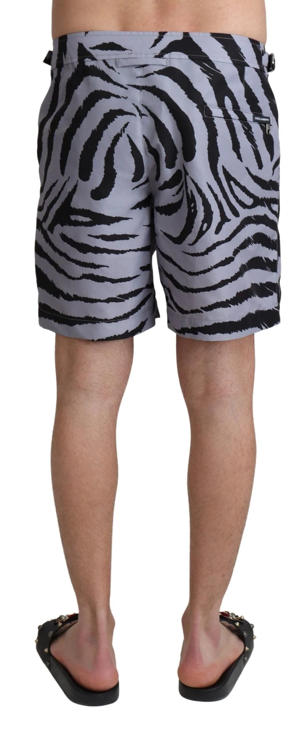 Dolce & Gabbana Gray Zebra Print Beachwear Shorts - IT4 | S - Swim Boxers