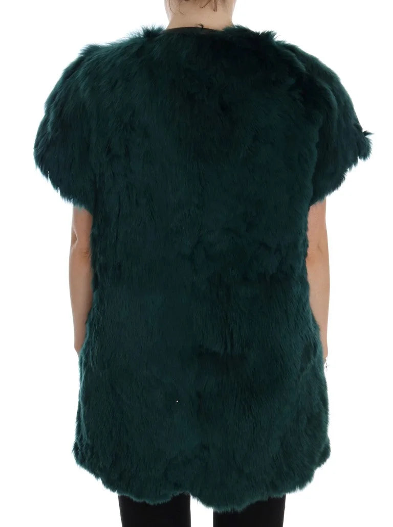 Dolce & Gabbana Green Alpaca Fur Vest Sleeveless Jacket - Vests