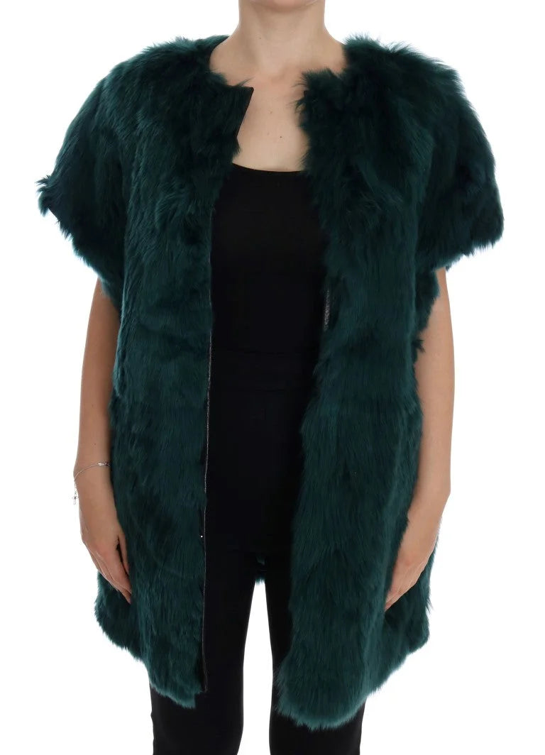Dolce & Gabbana Green Alpaca Fur Vest Sleeveless Jacket - Vests