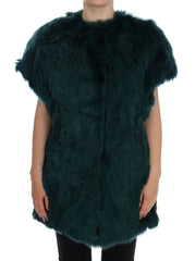 Dolce & Gabbana Green Alpaca Fur Vest Sleeveless Jacket - Vests
