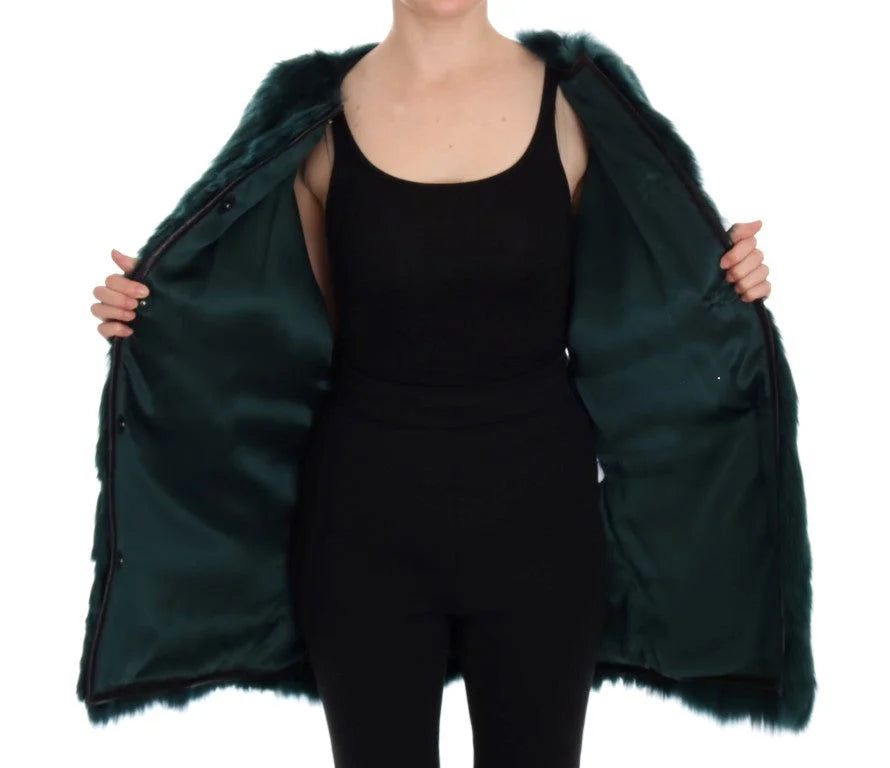 Dolce & Gabbana Green Alpaca Fur Vest Sleeveless Jacket - Vests