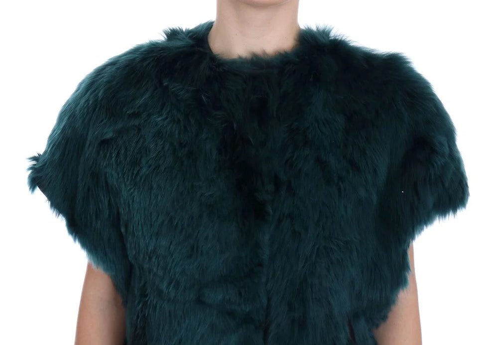 Dolce & Gabbana Green Alpaca Fur Vest Sleeveless Jacket - Vests