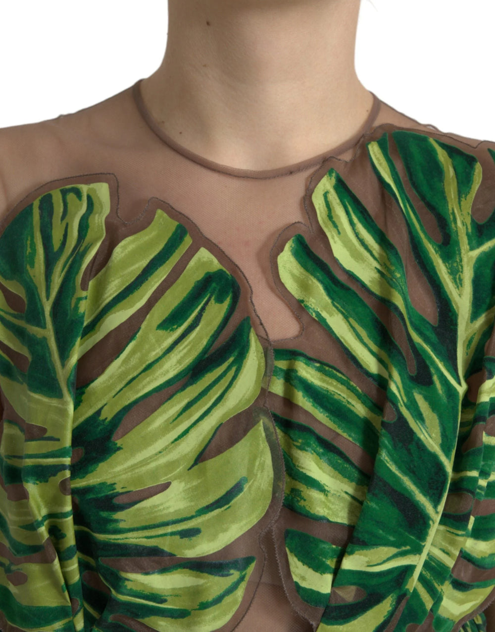 Dolce & Gabbana Green Banana Leaf Sleeveless Long Maxi Dress - IT40|S - Dresses