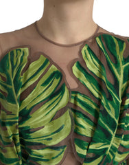 Dolce & Gabbana Green Banana Leaf Sleeveless Long Maxi Dress - IT40|S - Dresses