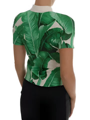 Dolce & Gabbana Green Banana Print Silk Polo T-shirt - IT38 | S - Polos