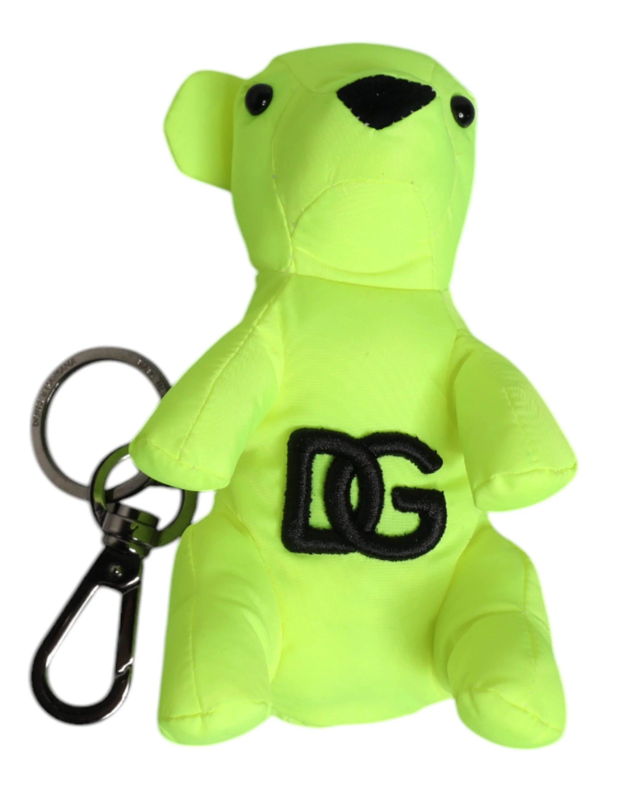 Dolce & Gabbana Green Bear Embroidered Logo Keychain Clasp Keyring - Keychains
