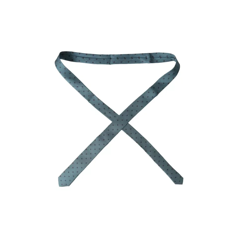 Dolce & Gabbana Green Black Polka Dot Silk Adjustable Men Tie - Neckties