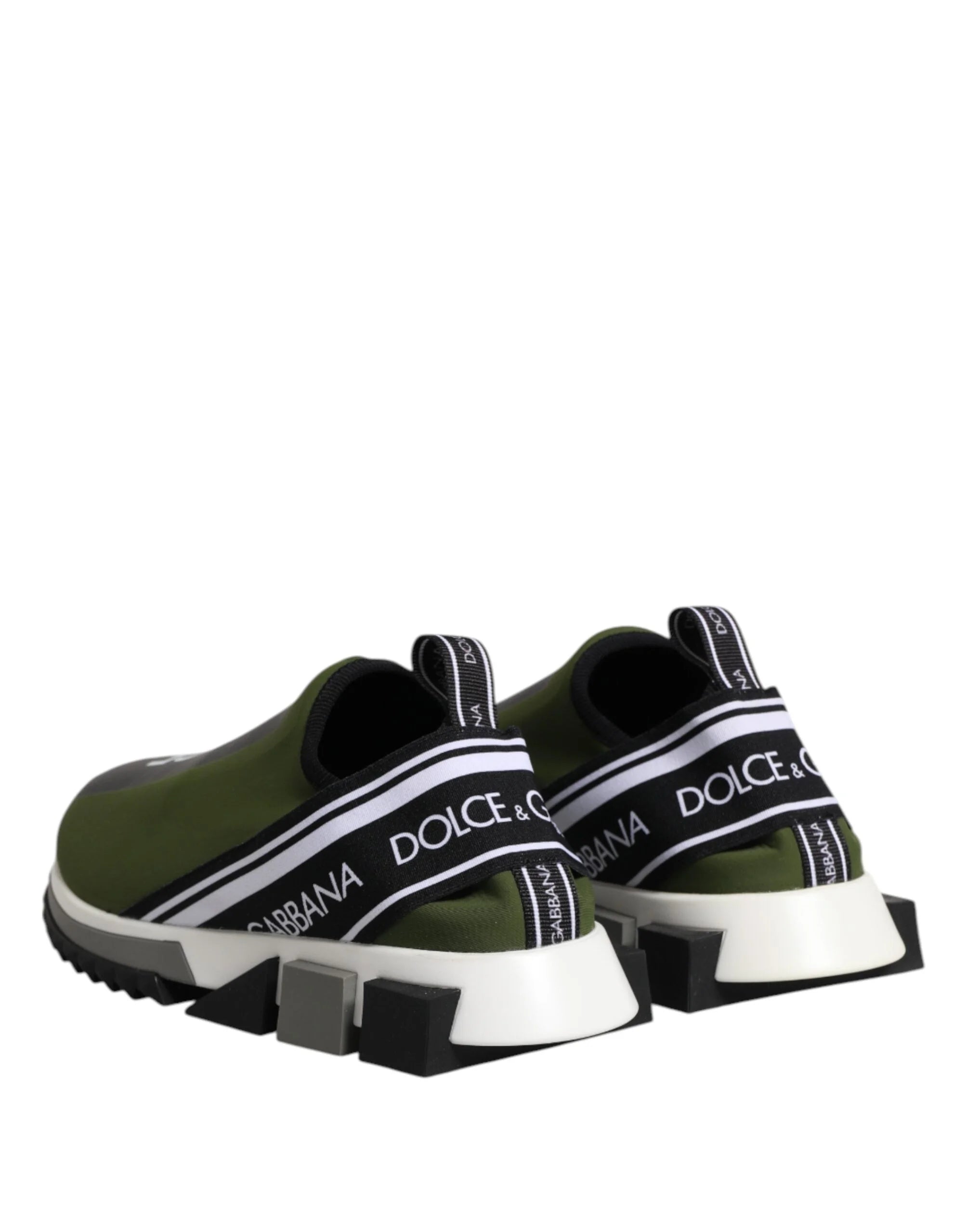 Dolce & Gabbana Green Black Slip On Sorrento Sneakers Shoes - Sneakers