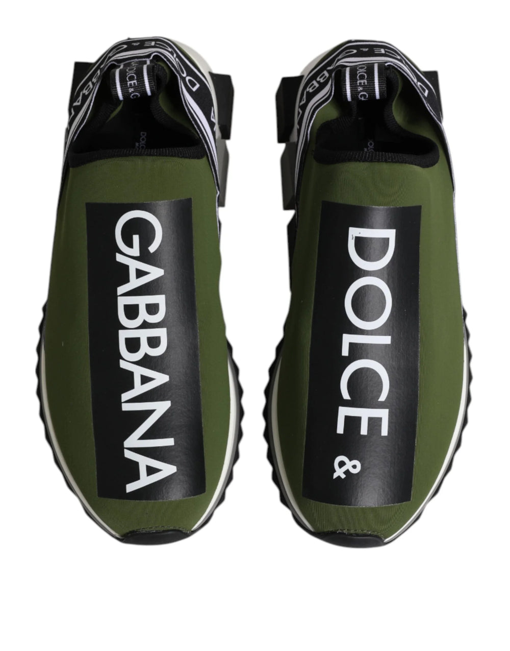 Dolce & Gabbana Green Black Slip On Sorrento Sneakers Shoes - Sneakers