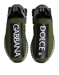 Dolce & Gabbana Green Black Slip On Sorrento Sneakers Shoes - Sneakers