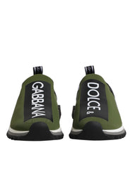 Dolce & Gabbana Green Black Slip On Sorrento Sneakers Shoes - Sneakers