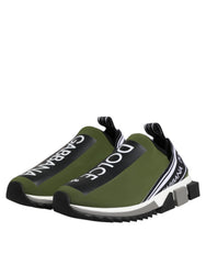 Dolce & Gabbana Green Black Slip On Sorrento Sneakers Shoes - Sneakers