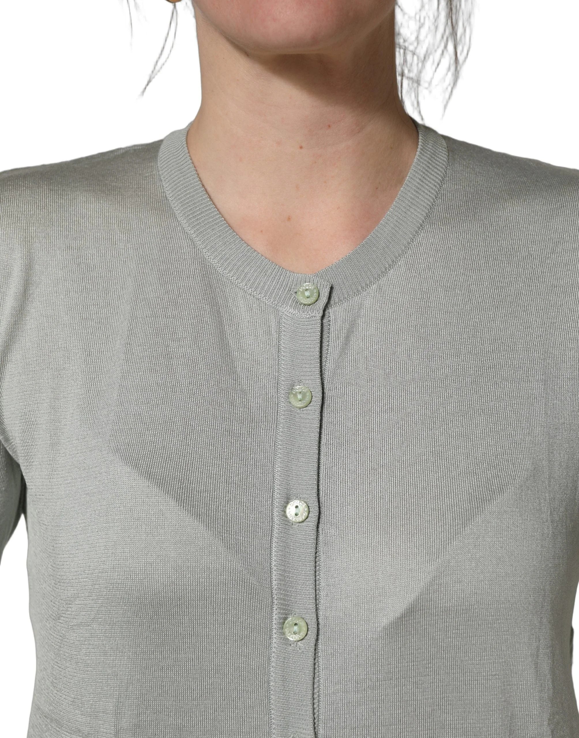 Dolce & Gabbana Green ButtonDown LongSleeve Cardigan Sweater - IT38 | XS