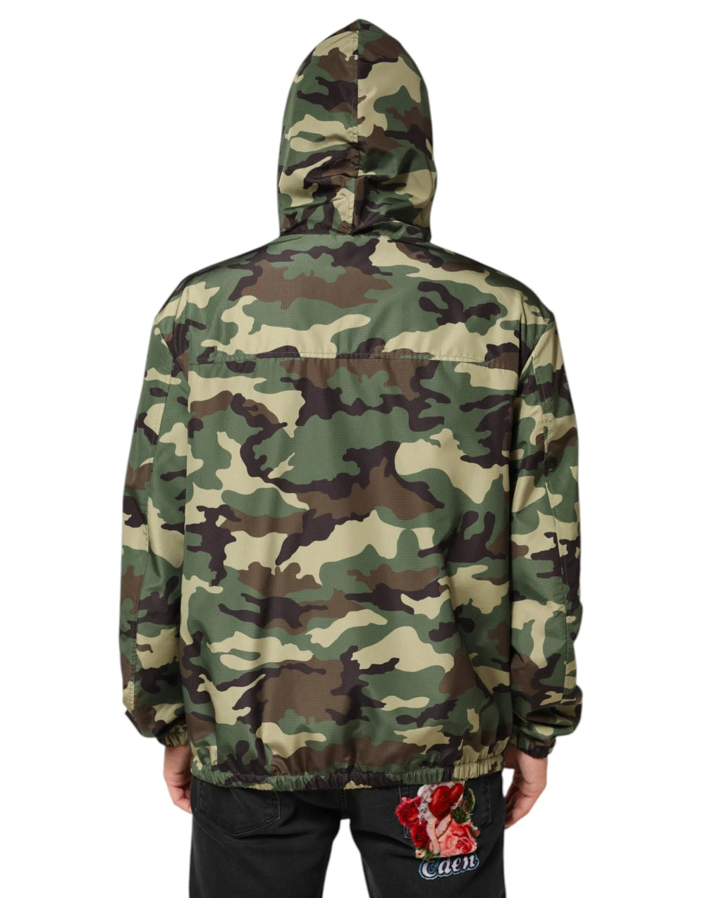Dolce & Gabbana Green Camouflage Hooded Sweatshirt Jacket - IT52 | XL - Hoodies