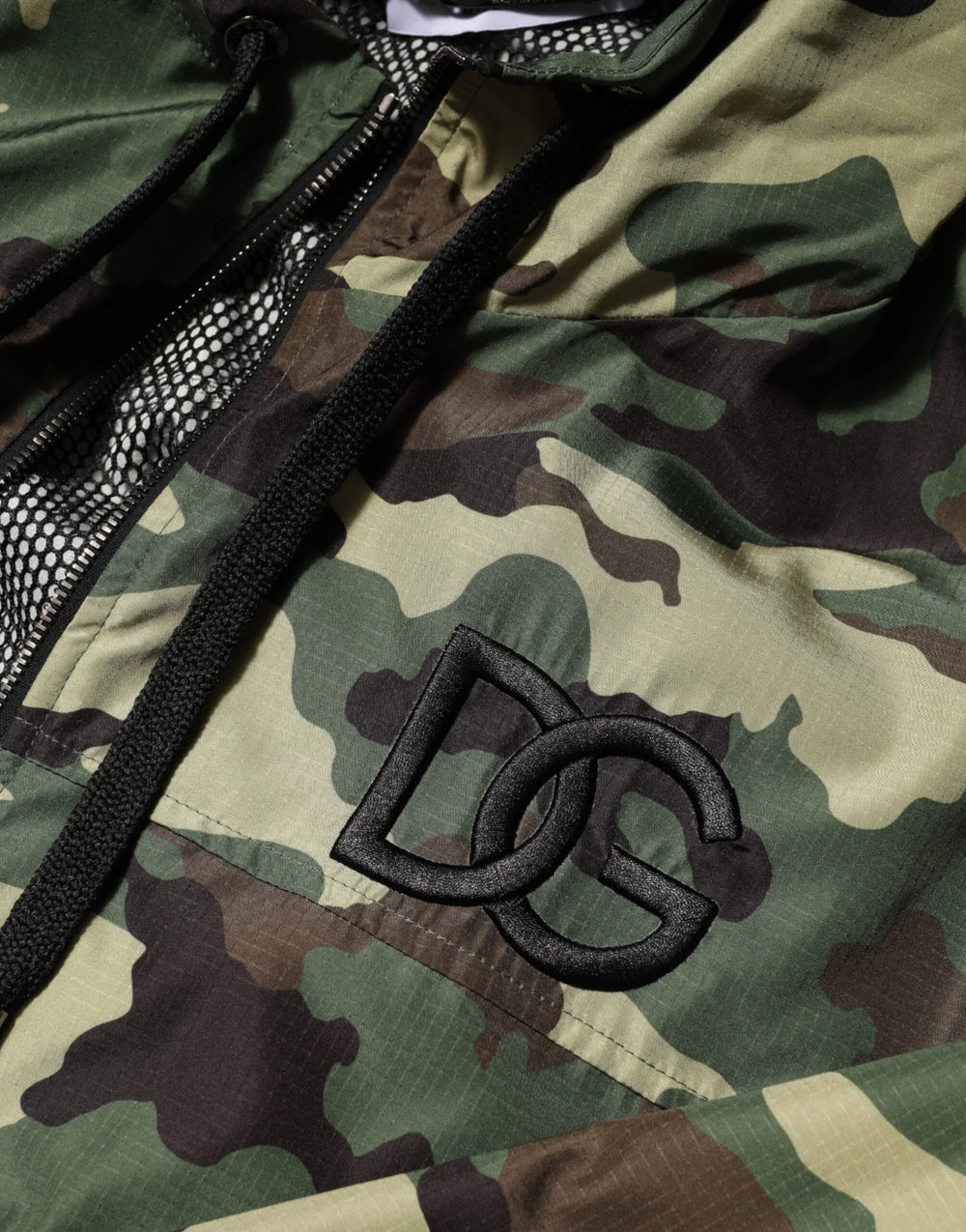 Dolce & Gabbana Green Camouflage Hooded Sweatshirt Jacket - IT52 | XL - Hoodies