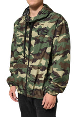 Dolce & Gabbana Green Camouflage Hooded Sweatshirt Jacket - IT52 | XL - Hoodies