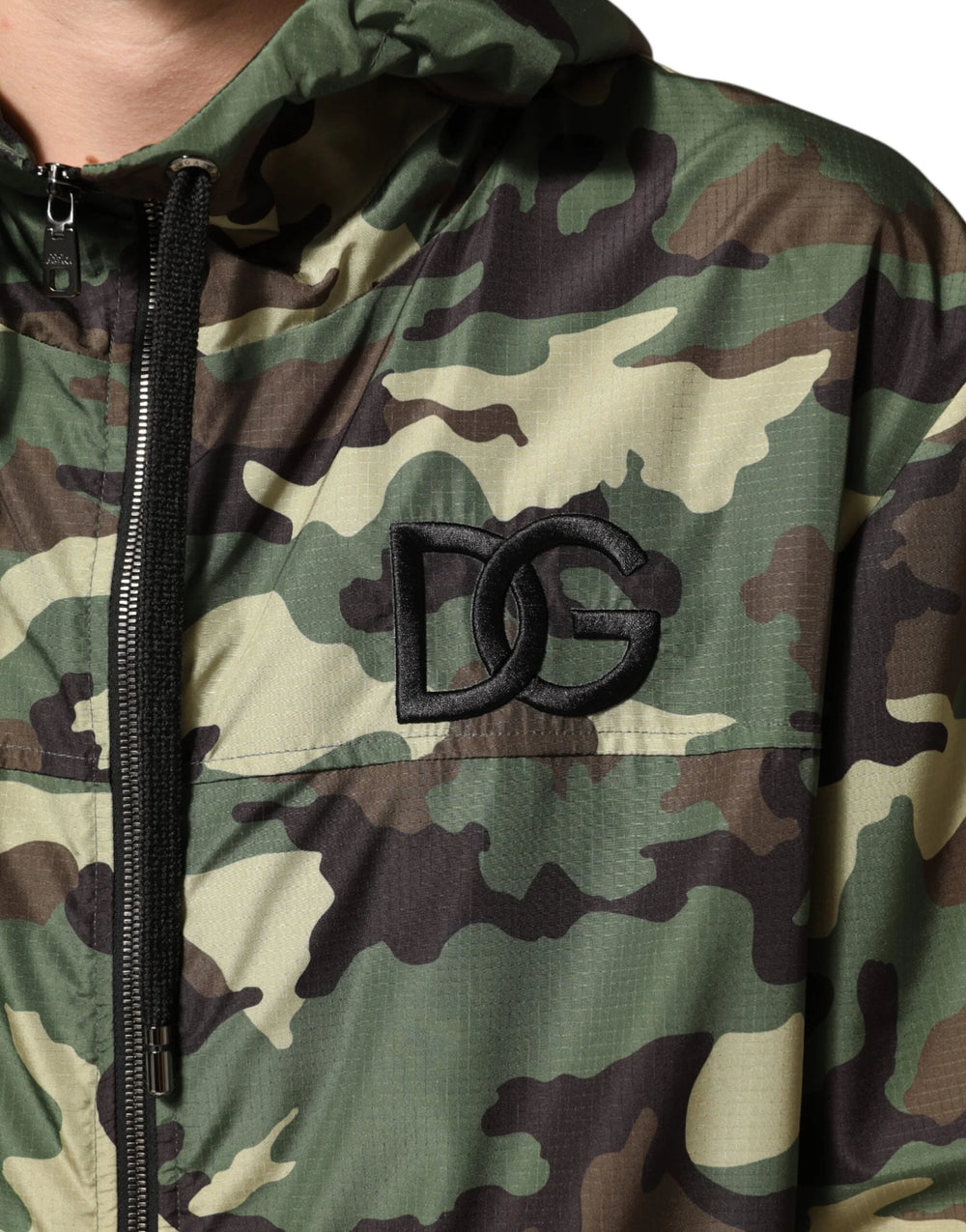Dolce & Gabbana Green Camouflage Hooded Sweatshirt Jacket - IT52 | XL - Hoodies