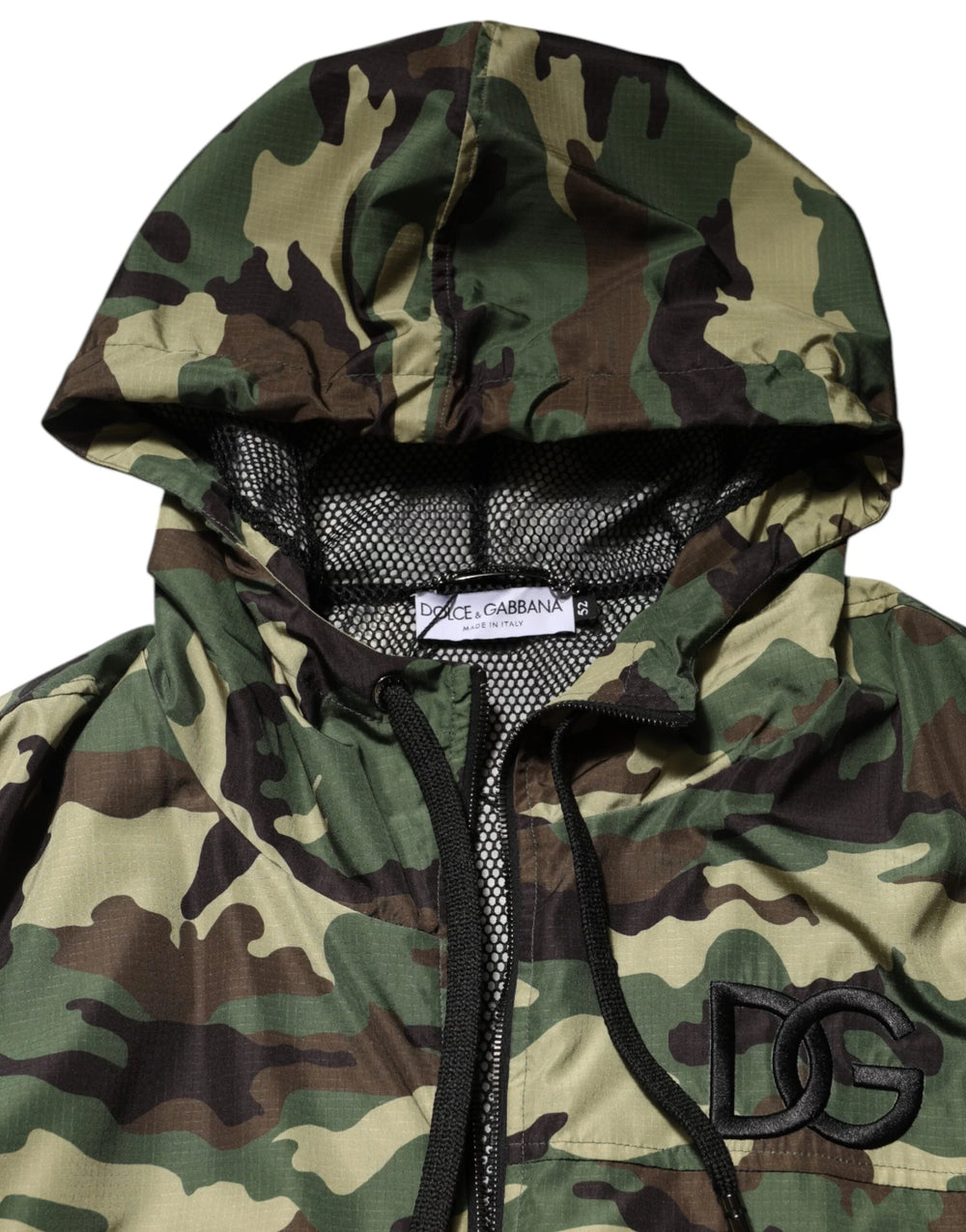 Dolce & Gabbana Green Camouflage Hooded Sweatshirt Jacket - IT52 | XL - Hoodies