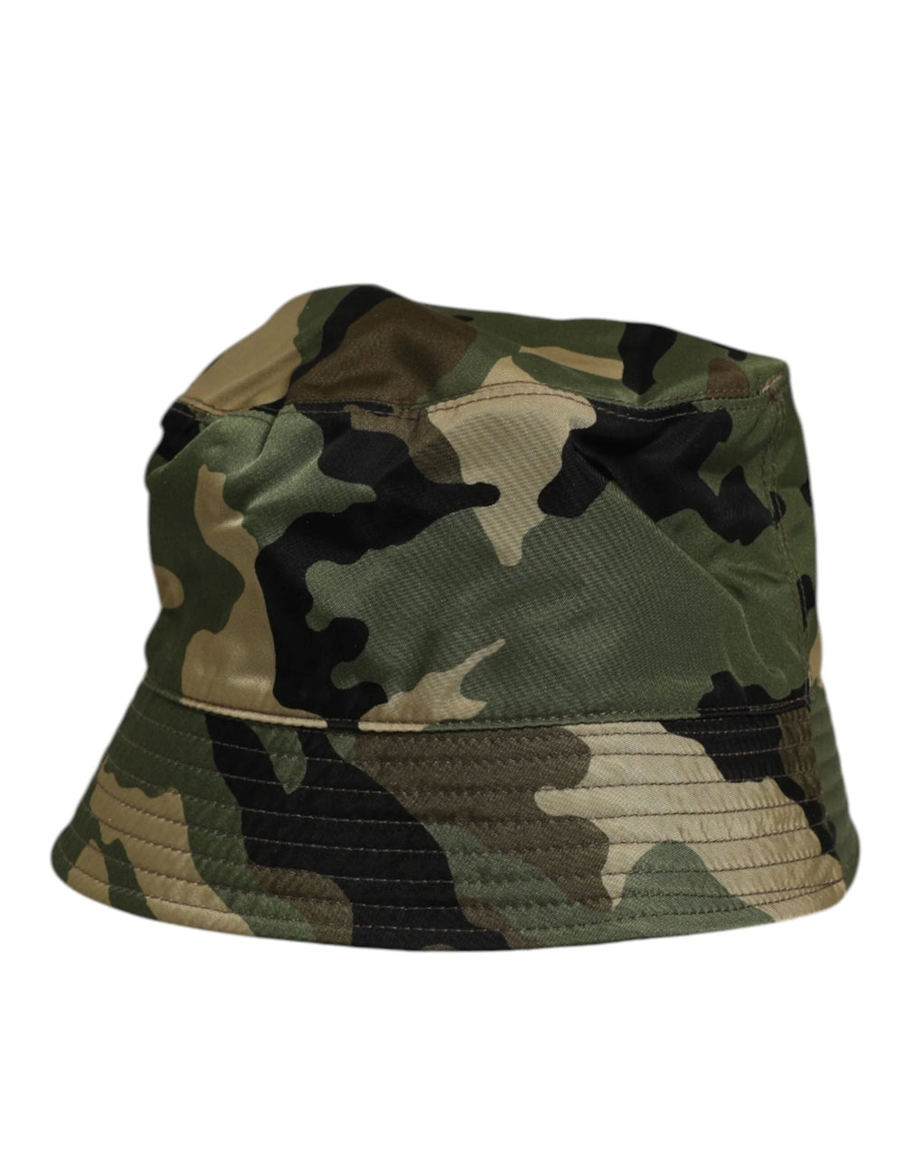 Dolce & Gabbana Green Camouflage Polyamide Logo Bucket Cap Hat - 60 cm|XL - Bucket Hats