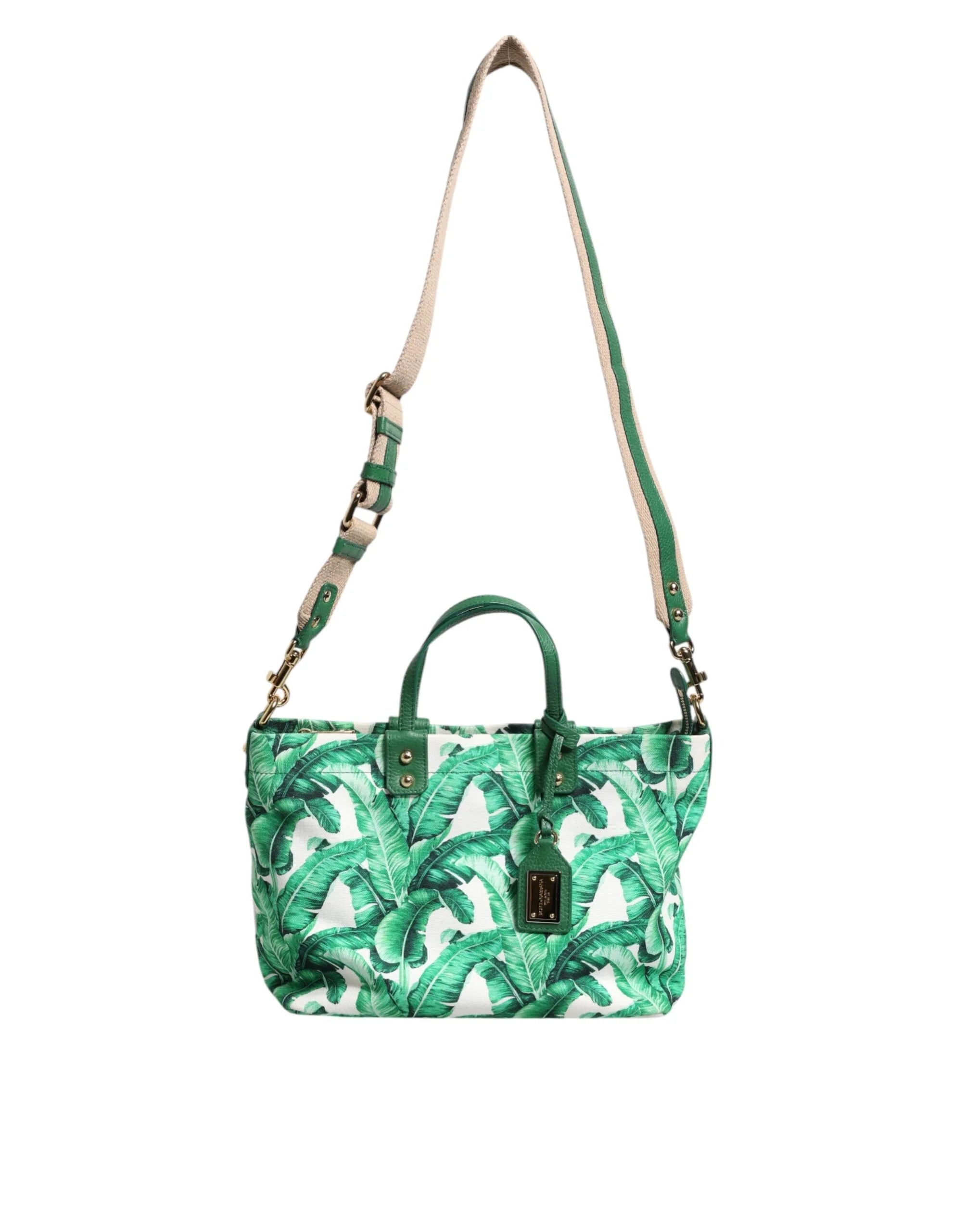 Dolce & Gabbana Green Canvas Botanical Garden Women Tote Bag - Shopper Bags