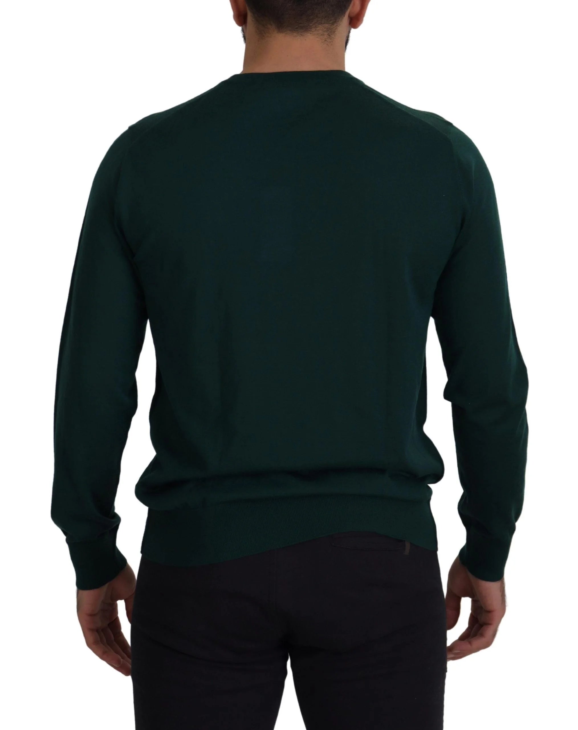 Dolce & Gabbana Green Cashmere Crewneck Pullover Sweater - Sweaters