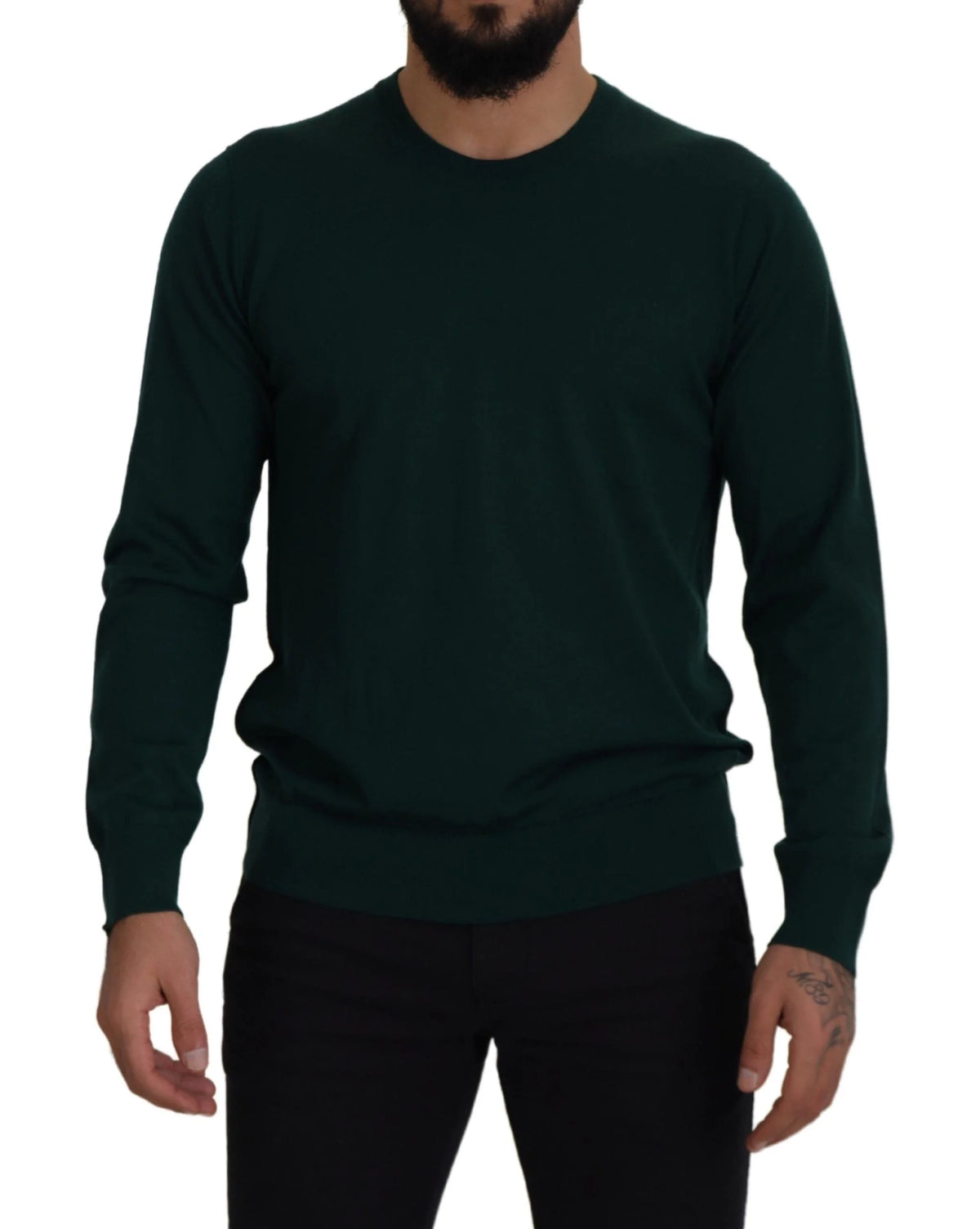 Dolce & Gabbana Green Cashmere Crewneck Pullover Sweater - Sweaters