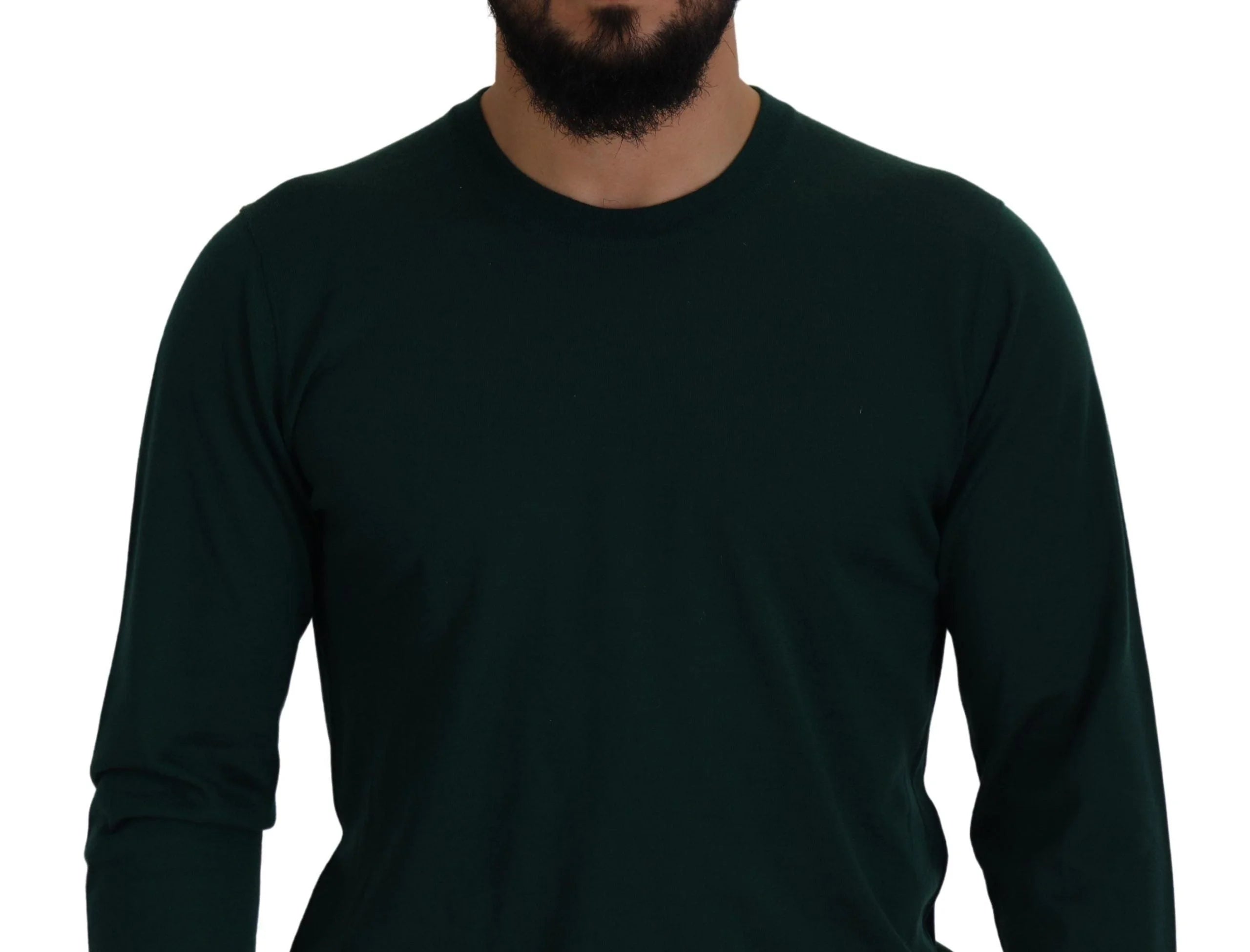 Dolce & Gabbana Green Cashmere Crewneck Pullover Sweater - Sweaters