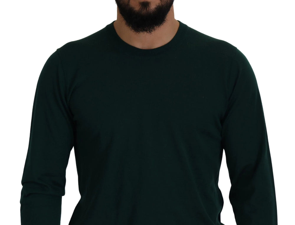 Dolce & Gabbana Green Cashmere Crewneck Pullover Sweater - Sweaters