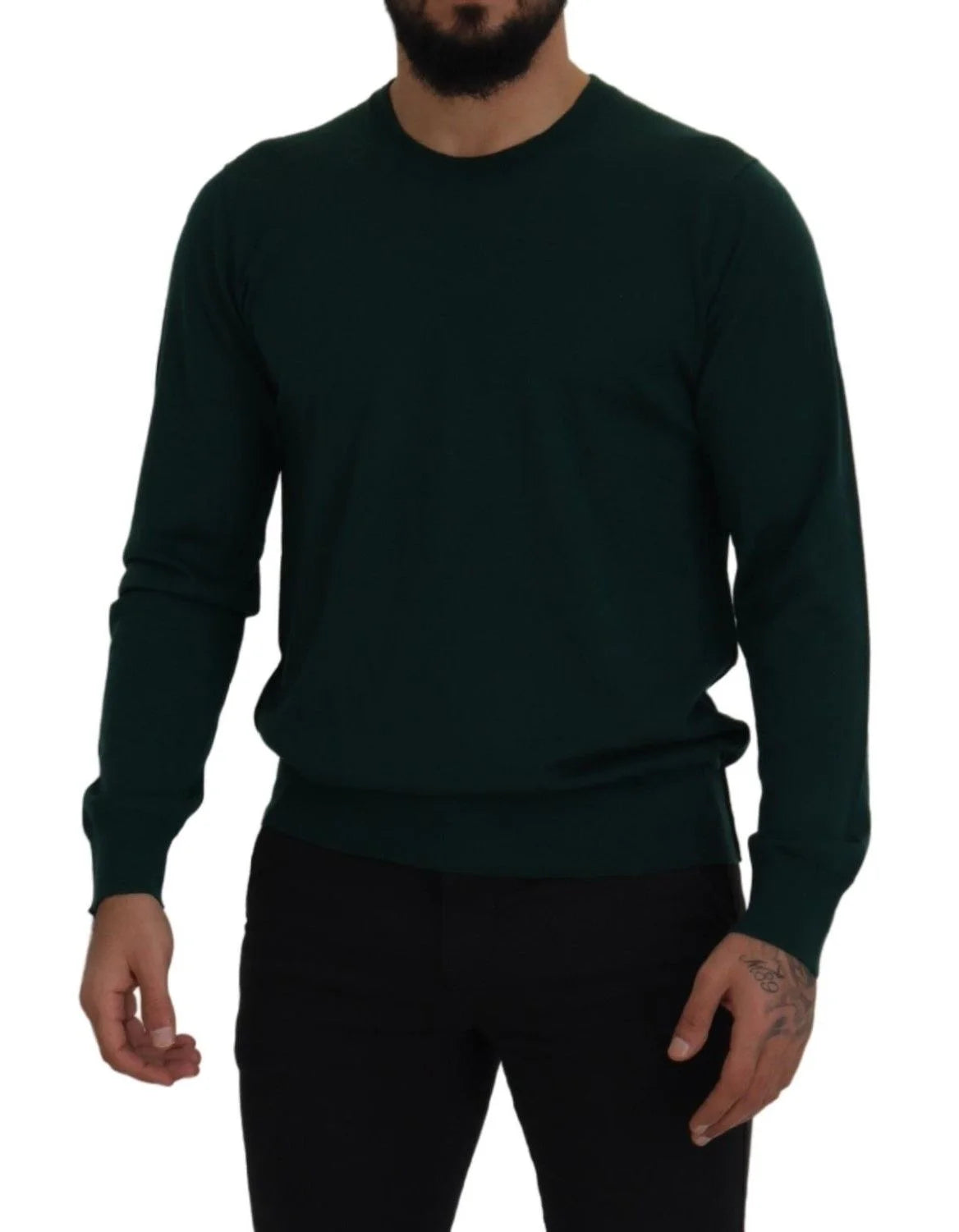 Dolce & Gabbana Green Cashmere Crewneck Pullover Sweater - Sweaters