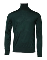 Dolce & Gabbana Green Cashmere Knitted Men Pullover Sweater - IT50 | L - Sweaters