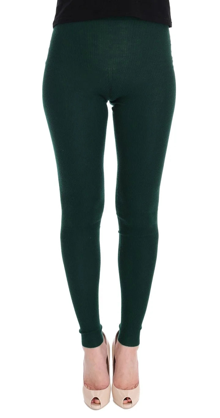 Dolce & Gabbana Green Cashmere Stretch Tights - IT36|XXS - Hosiery