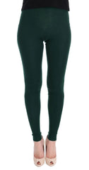 Dolce & Gabbana Green Cashmere Stretch Tights - IT36|XXS - Hosiery