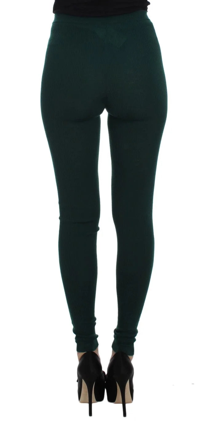 Dolce & Gabbana Green Cashmere Stretch Tights Pants - IT40|S - Tights