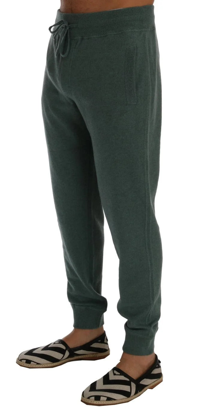 Dolce & Gabbana Green Cashmere Training Pants - S - Training Pants