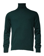 Dolce & Gabbana Green Cashmere Turtleneck Men Pullover Sweater - IT50 | L - Sweaters