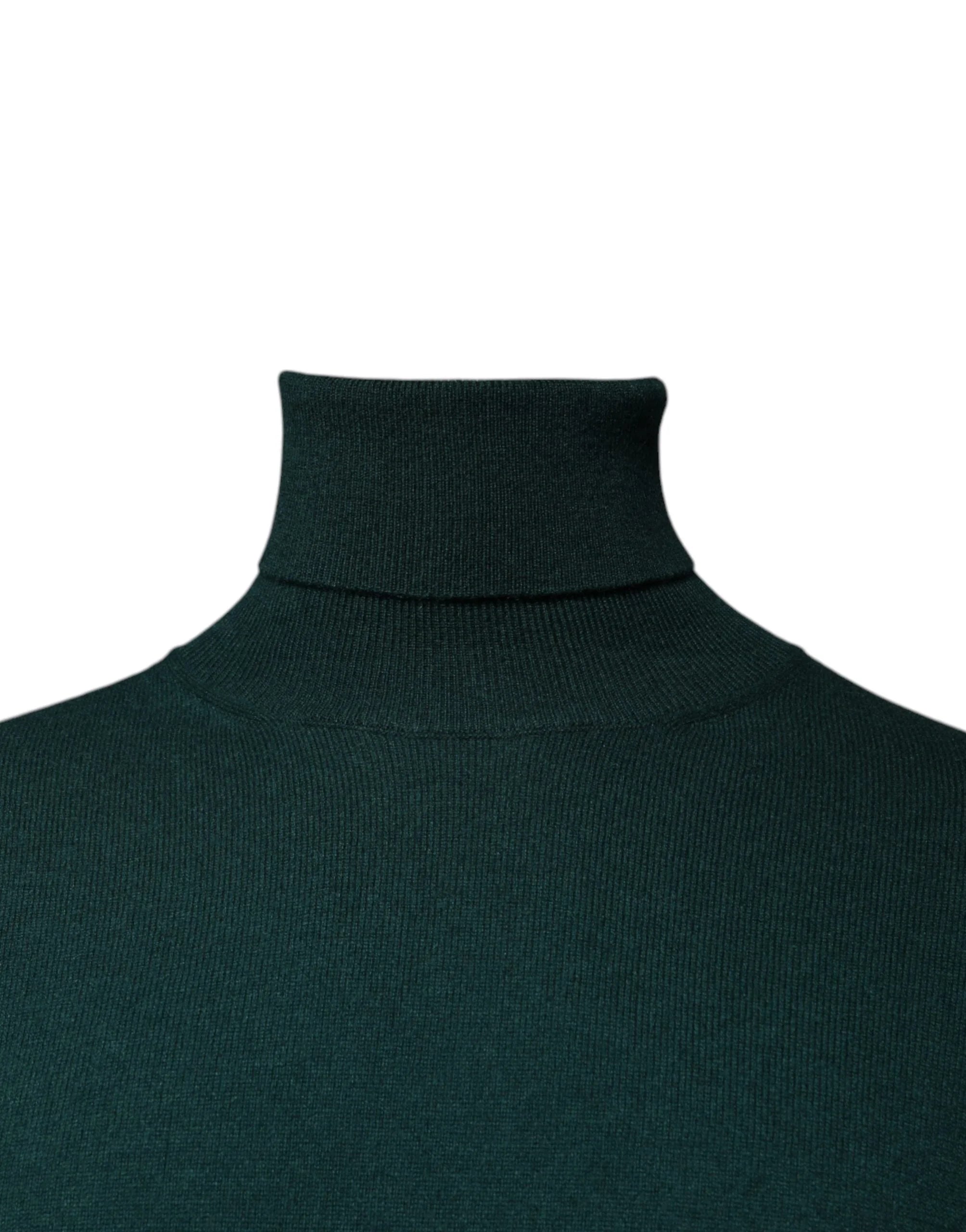 Dolce & Gabbana Green Cashmere Turtleneck Men Pullover Sweater - IT50 | L - Sweaters