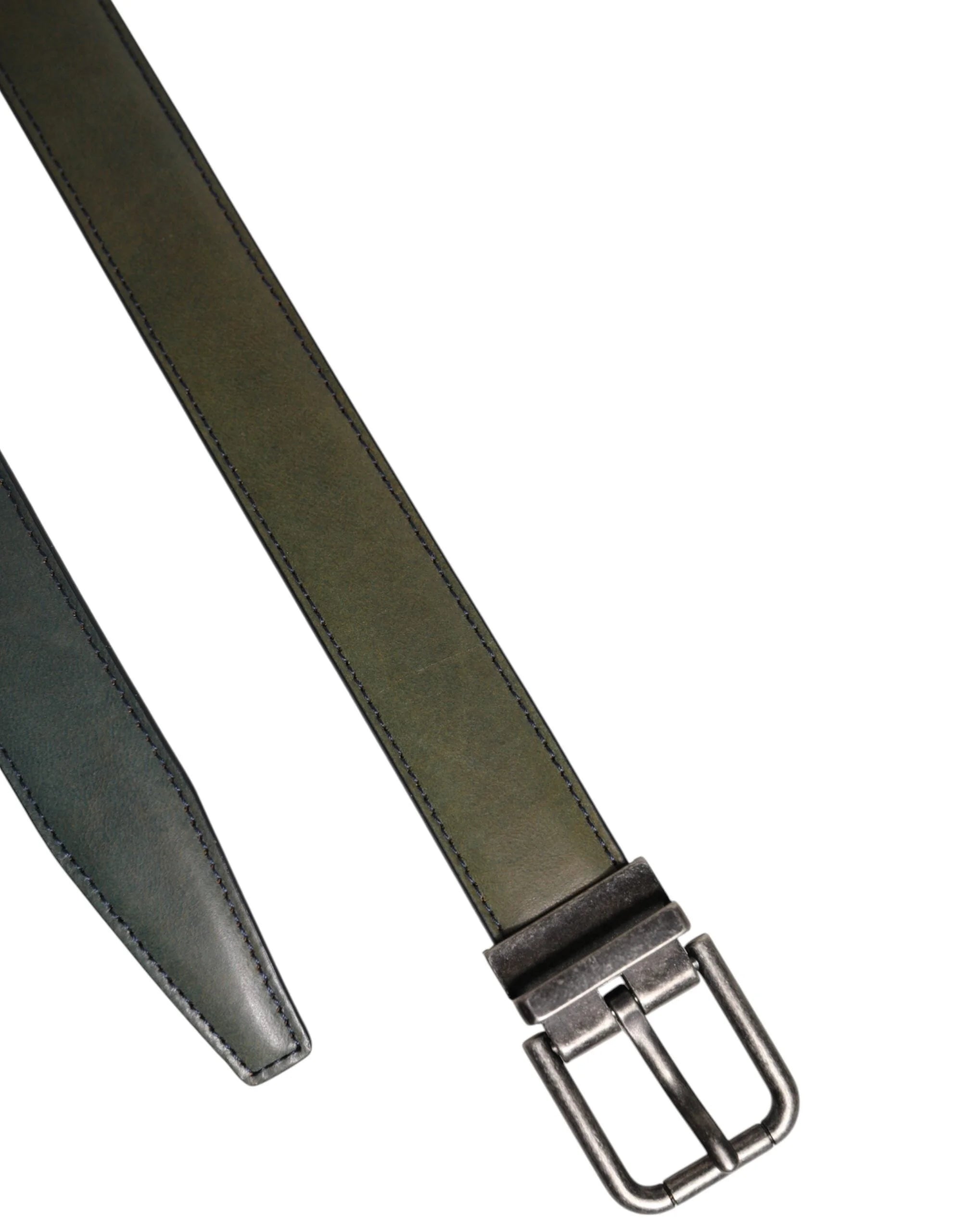 Dolce & Gabbana Green Classic Leather Metal Buckle Belt - 95 cm / 38 Inches - Belts