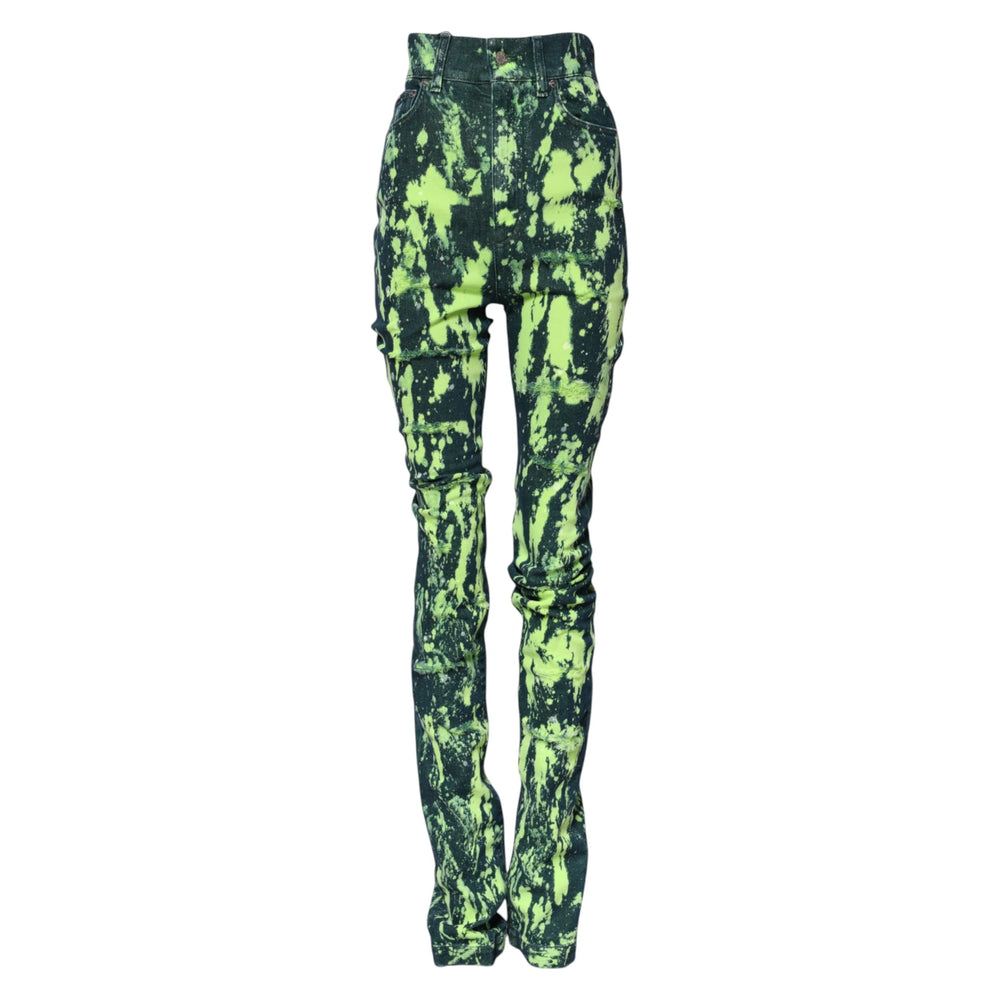 Dolce & Gabbana Green Color Splash High Waist Denim Jeans - IT40|S - Jeans