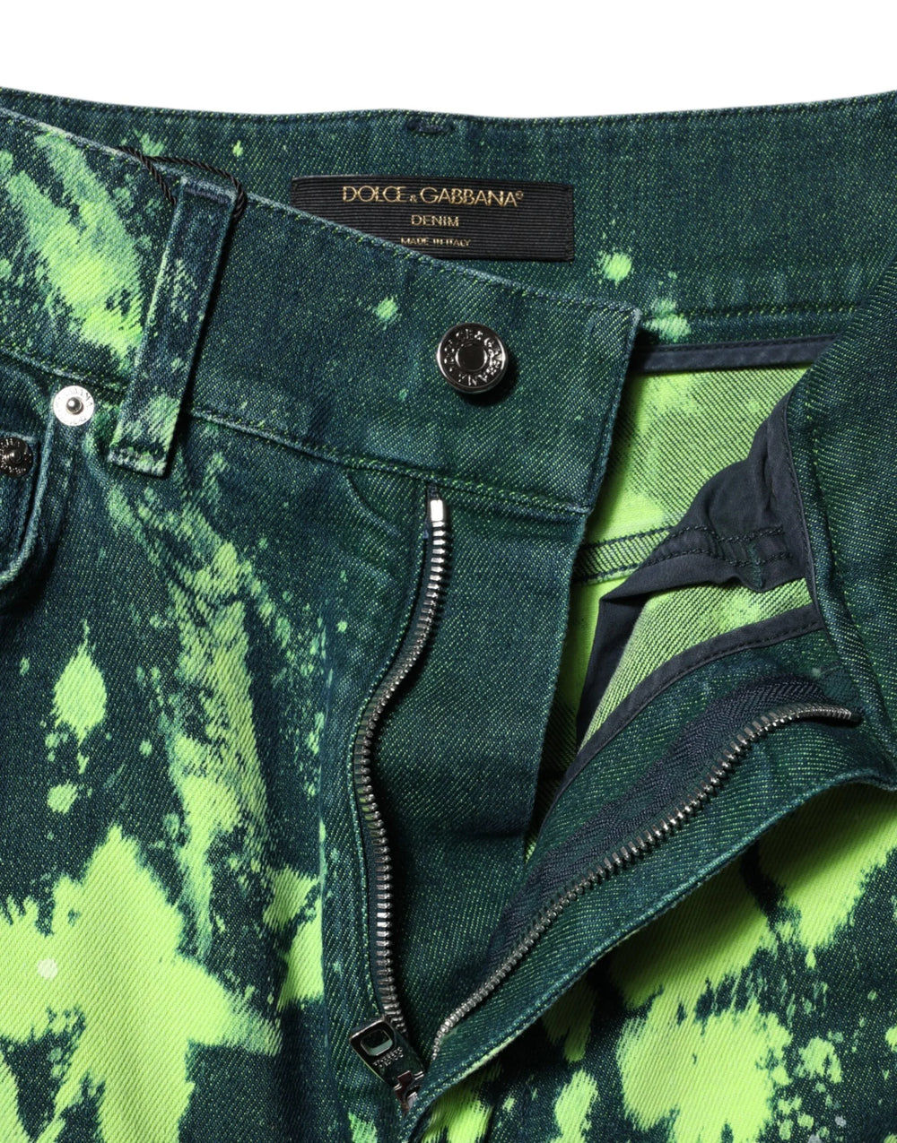 Dolce & Gabbana Green Color Splash High Waist Denim Jeans - IT40|S - Jeans