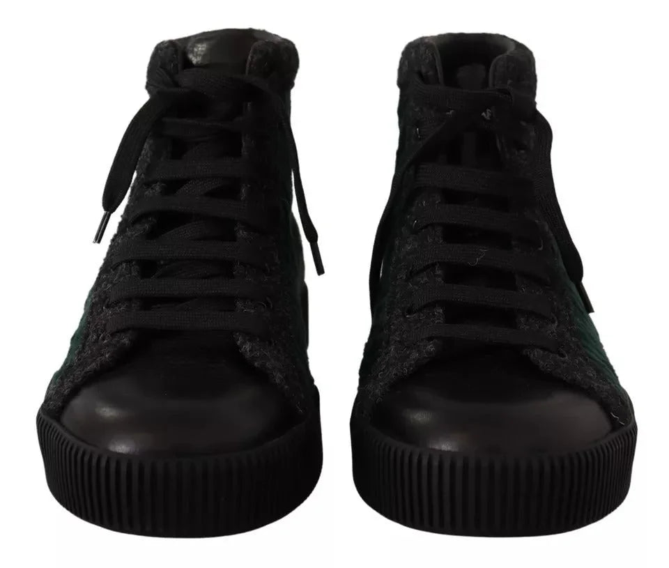 Dolce & Gabbana Green Corduroy High Tops Sneakers Mens Casual Shoes - EU42/US9 - Sneakers