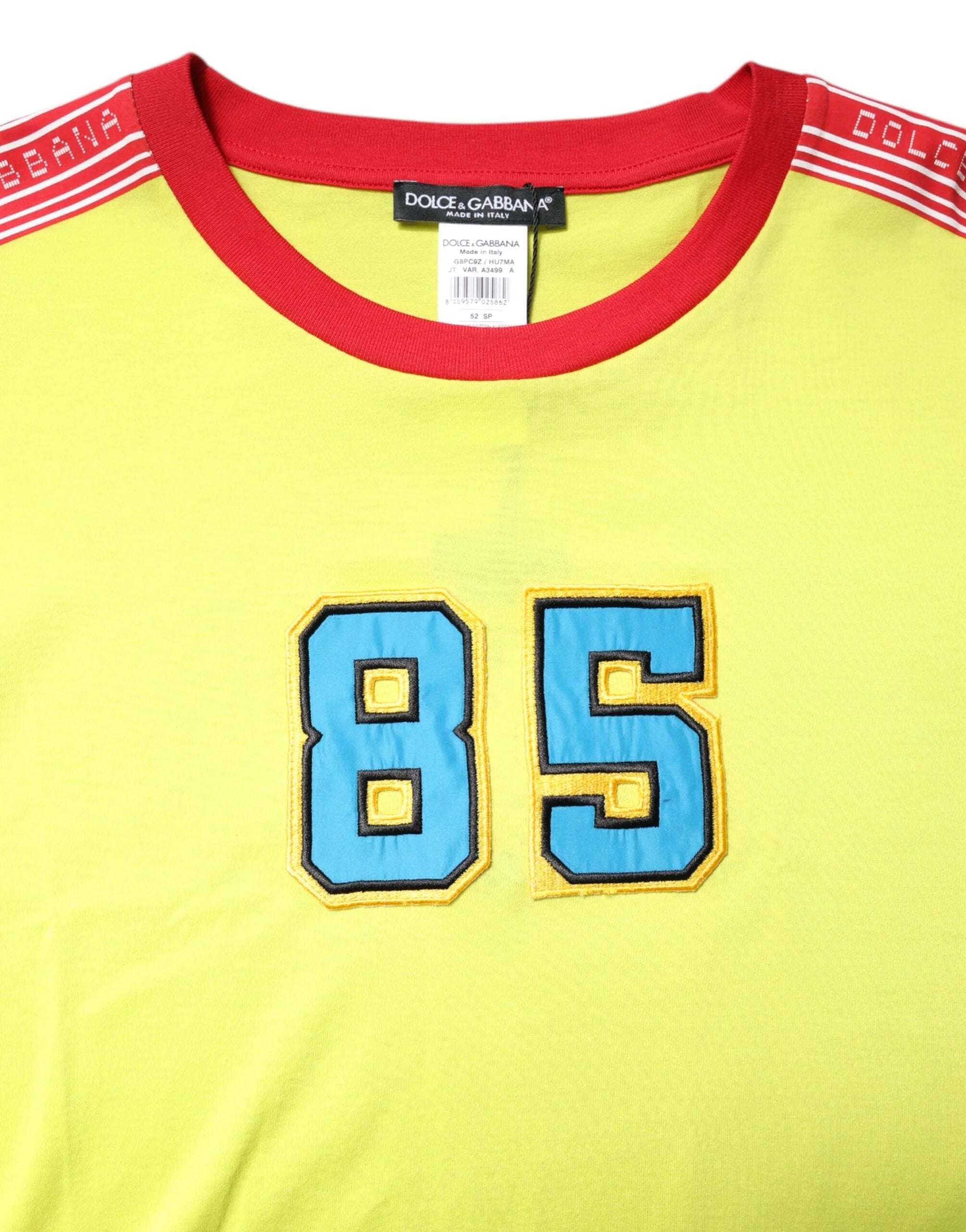 Dolce & Gabbana Green Cotton 85 Patch Crew Neck T-shirt - IT52 | XL - T-Shirts