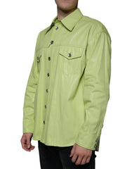 Dolce & Gabbana Green Cotton Collared Men Button Down Shirt - Shirts