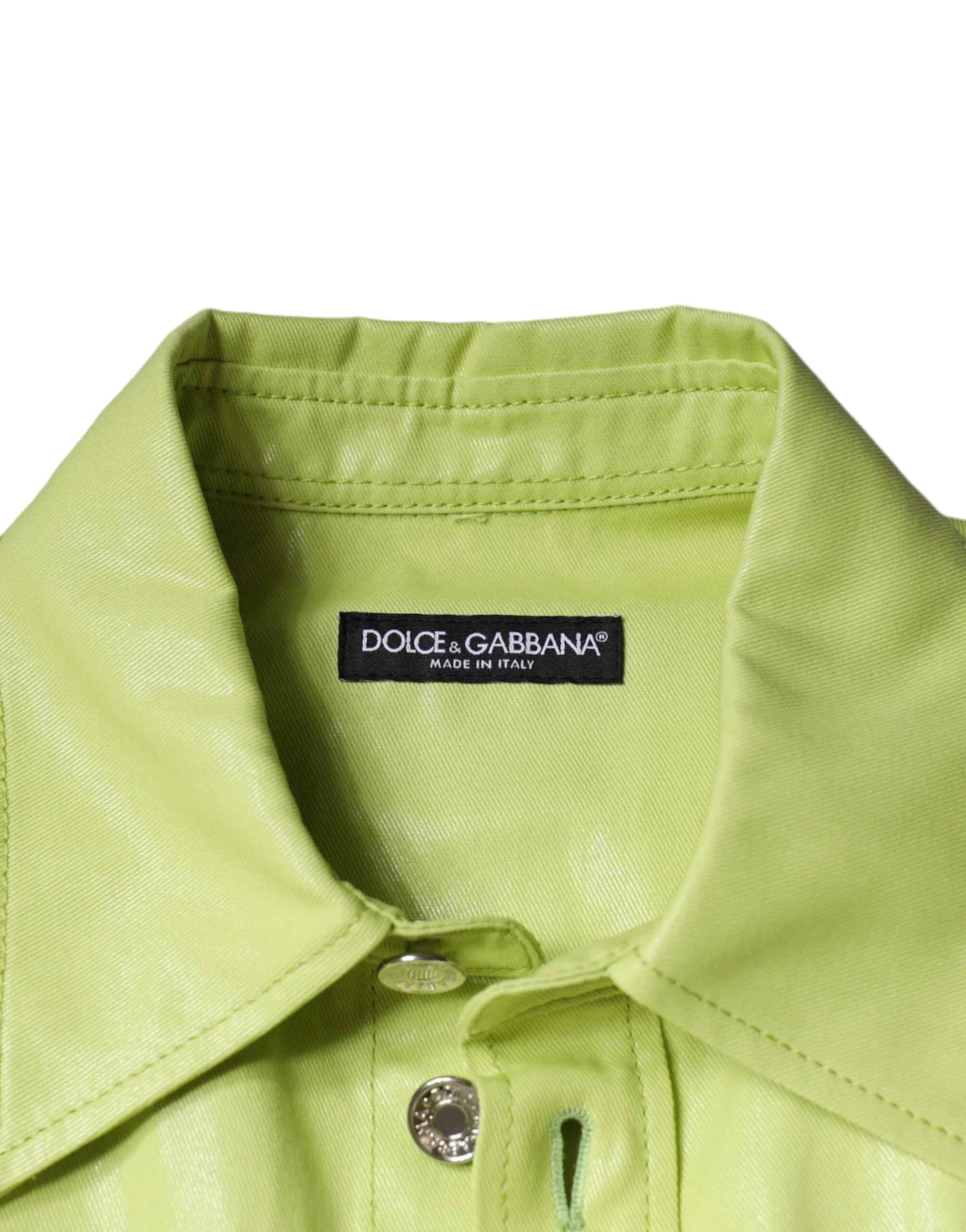 Dolce & Gabbana Green Cotton Collared Men Button Down Shirt - Shirts