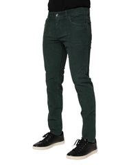 Dolce & Gabbana Green Cotton Corduroy Skinny Pants - IT50 | L - Trousers