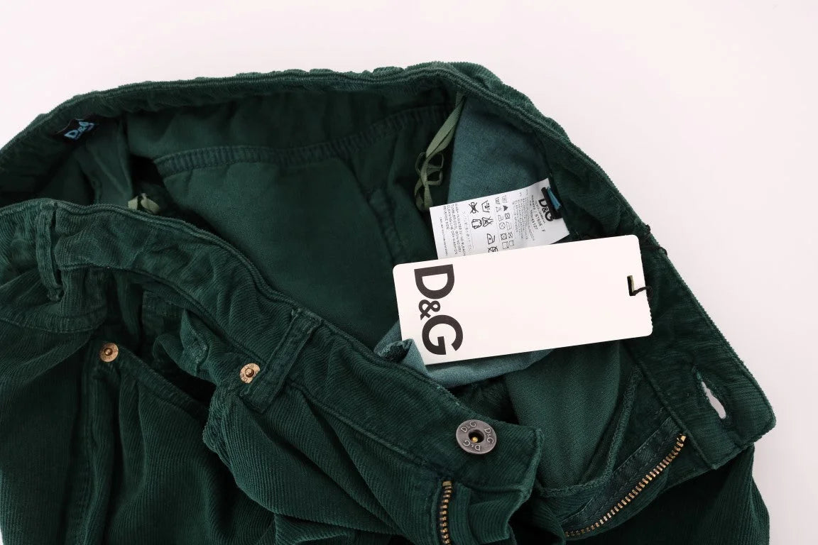 Dolce & Gabbana Green Cotton Corduroys Jeans - W24 - Jeans